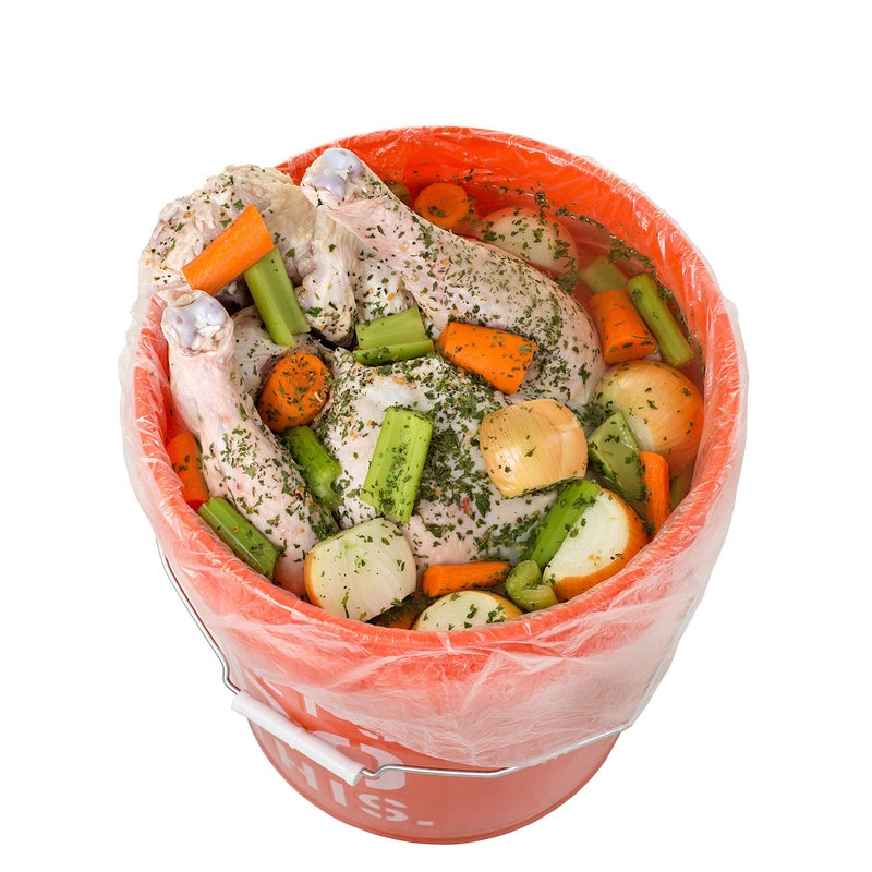 PBKay 5 Gallon Bucket Liner Bags for Marinading and Brining - Durable, Food Grade, BPA Free, 25/Roll - Image 2